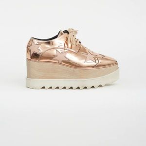 Stella McCartney Rose Gold Elyse Metallic Platform Oxford